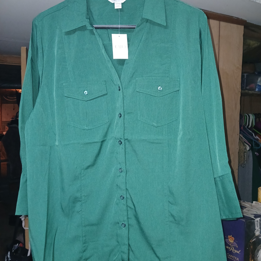 Cato Green Button Down Shirt